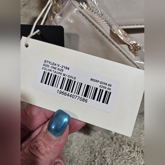 Valentino Orlandi Cream With Gold Accents Shoulder Bag And Wallet Set NWTS - Picture 7 of 14